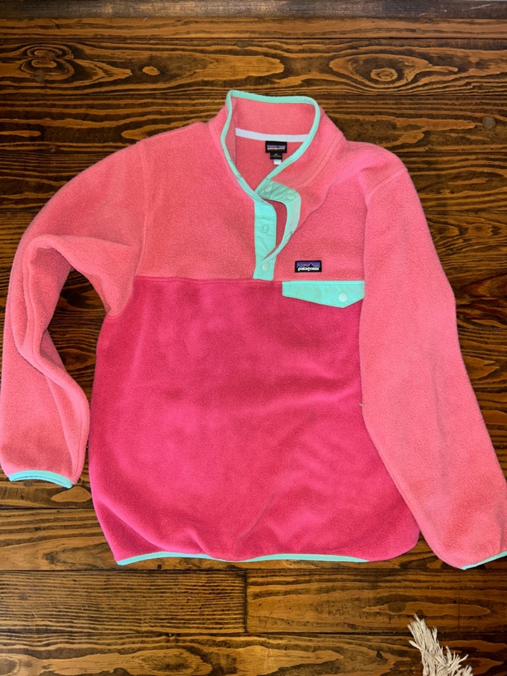 Pink and blue Patagonia pull over